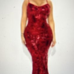 Red Sequin Dress - Fashion nova