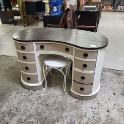 Darling Vintage! Vanity Desk Table WITH Stool