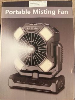 Portable misting fan