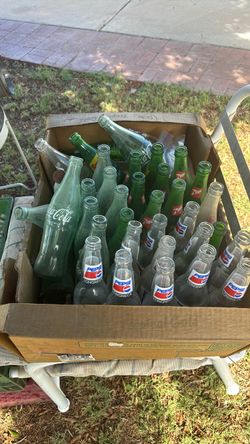 Assorted soda bottles