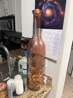 Large Glass Bottle with Wine Corks
