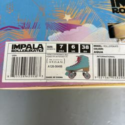 Turquoise And Pink Impala RollerSkates Size 7