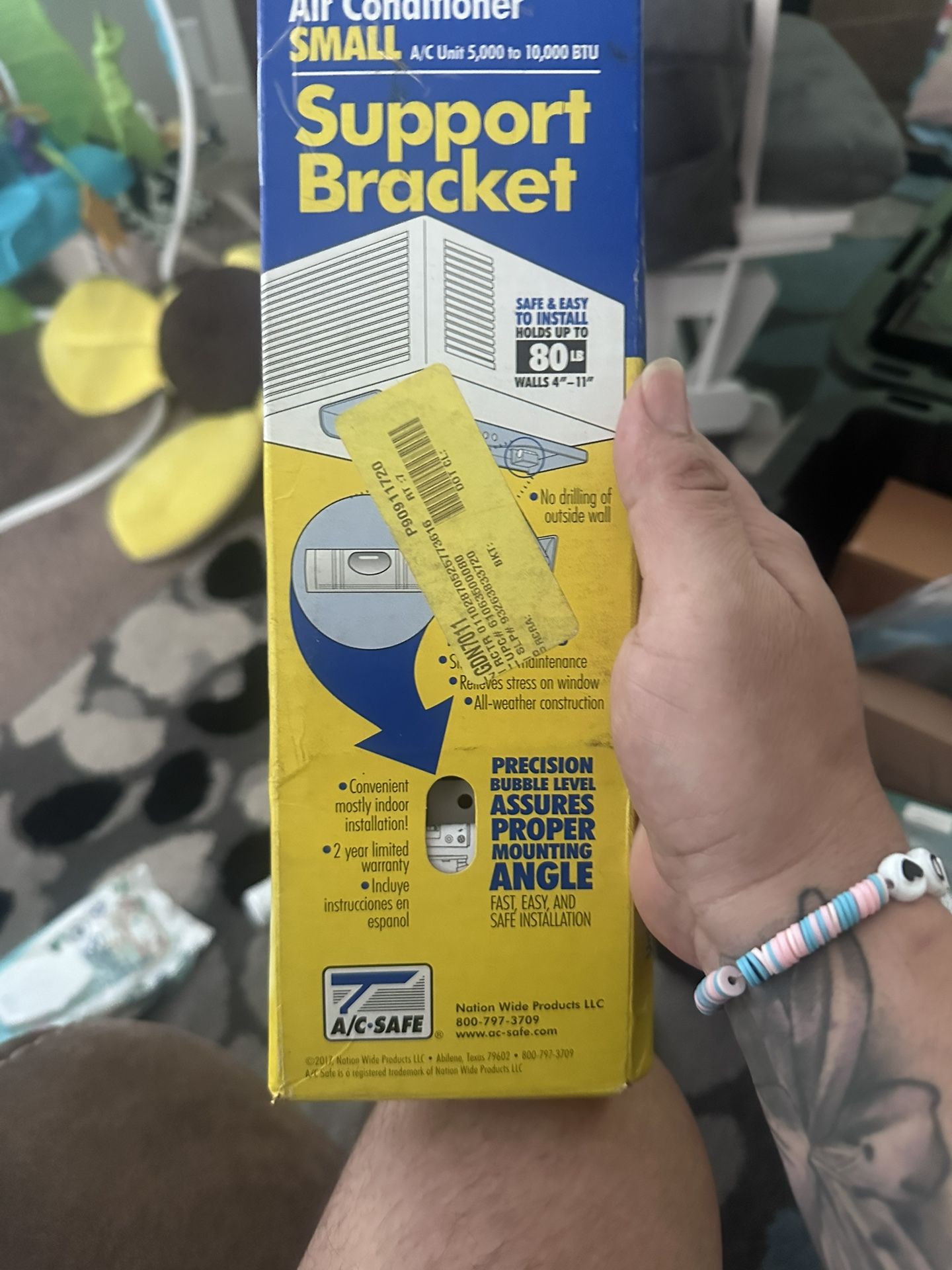 A/C Safe Universal Light-Duty Window Air Conditioner Support Bracket for ACs up to 80-lbs to Protect and Support the Unit and Window Frame