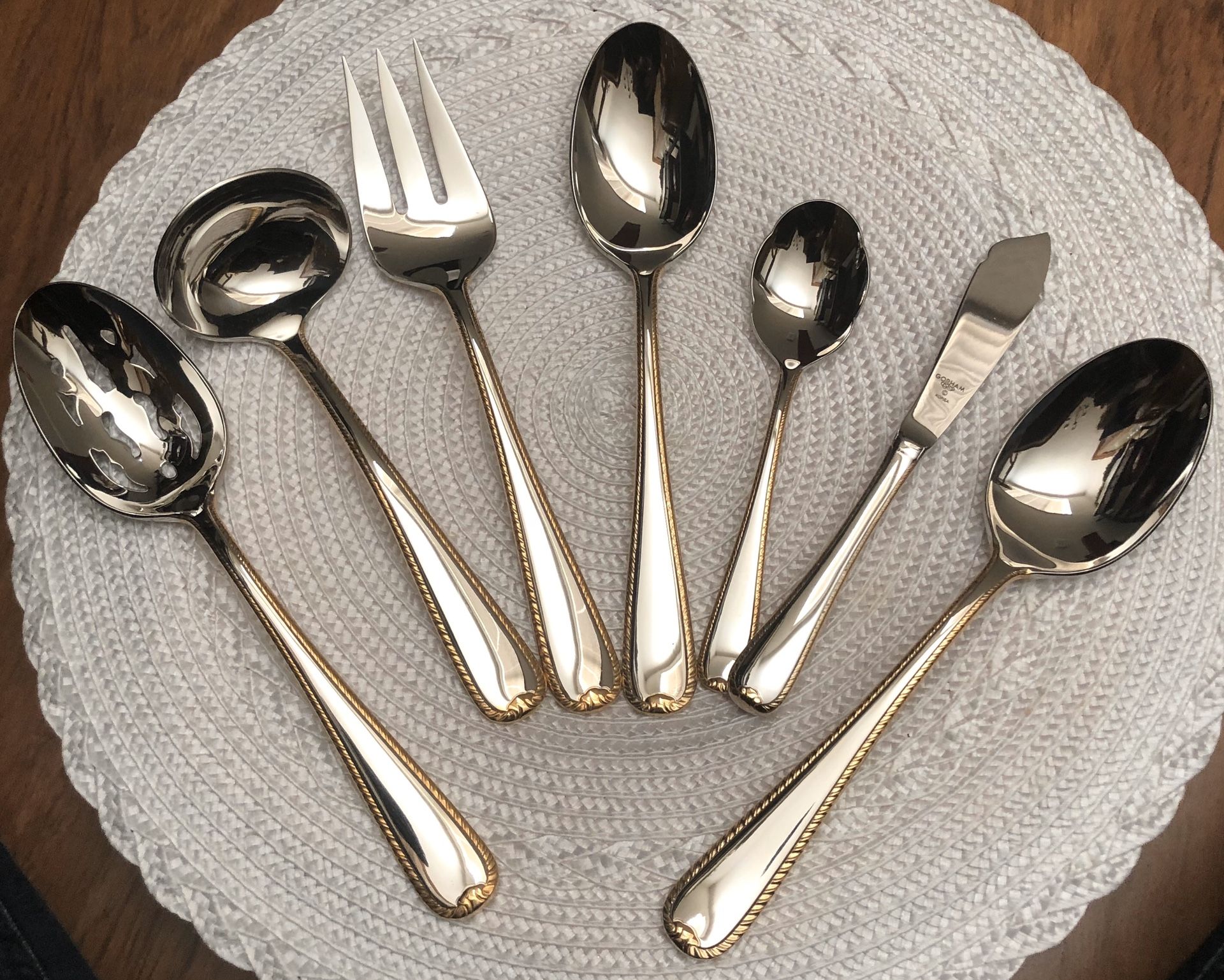 Gorham Golden Ribbon Edge Piece Place Setting, Silver (contact