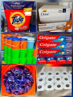 Household Essentials available like Detergents, toilet paper, dish soap and more.....