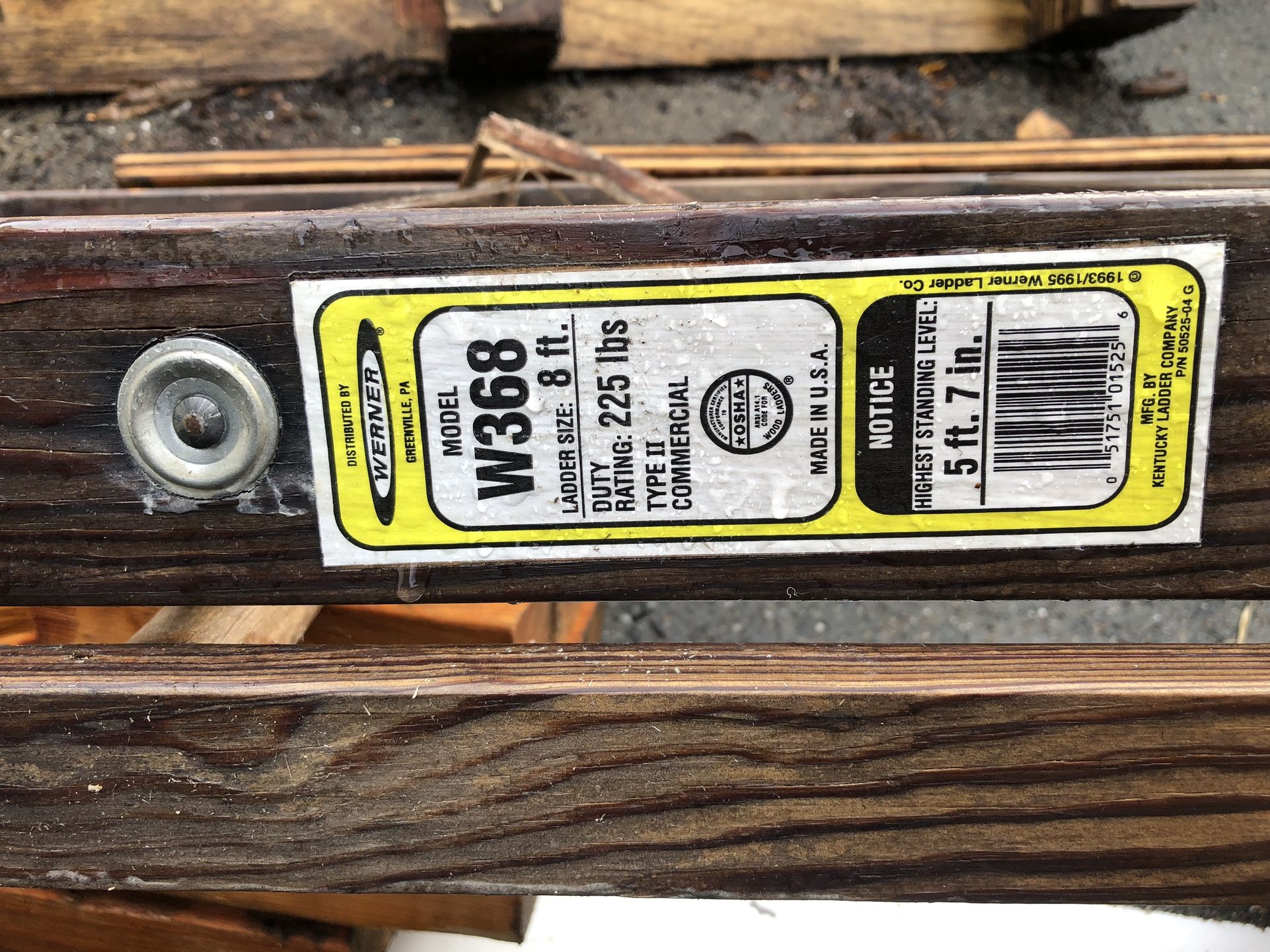 Werner 8 Feet Wood Ladder - Trade For Fishing Equipment
