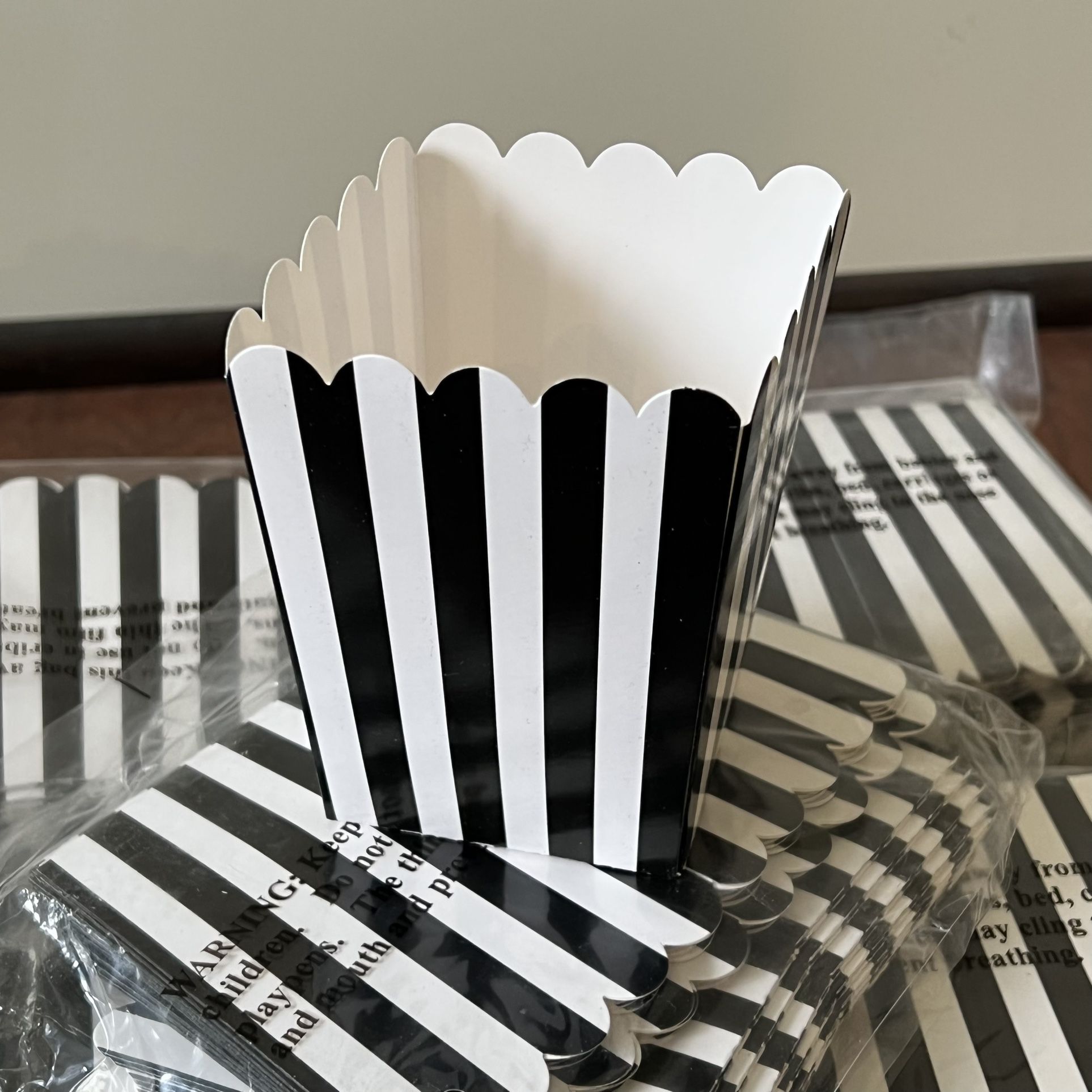 Mini Popcorn Boxes Black And White Striped Favors Boxes Wedding Showers