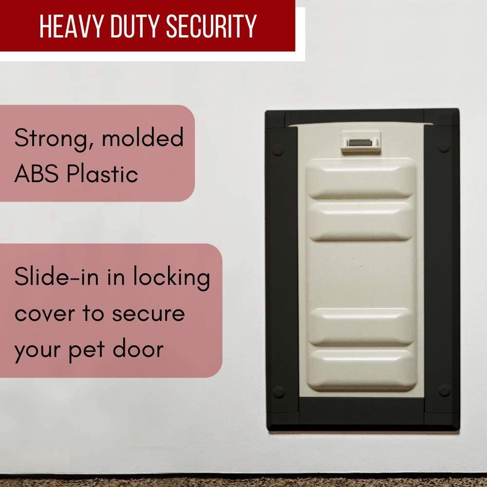 Endura Flap Pet Door for Doors Single Flap in Black | Extra Insulated & Cold Weather Dog Door | Aluminum Pet Door | Indoor or Outdoor | Easy to Instal