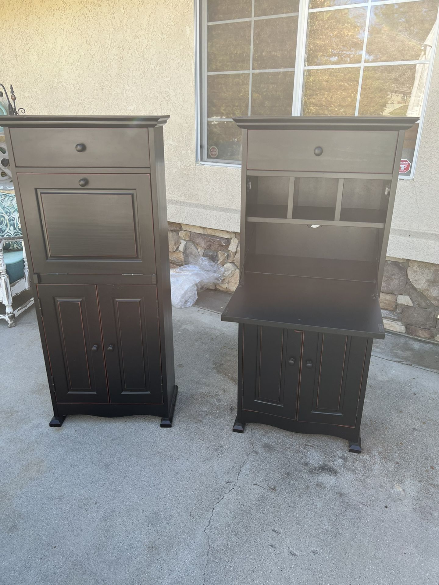SECRETARY DESK/ACCENT CHESTS (48” Tall X 24” Wide X 10” Deep)… . $300/Set OBO