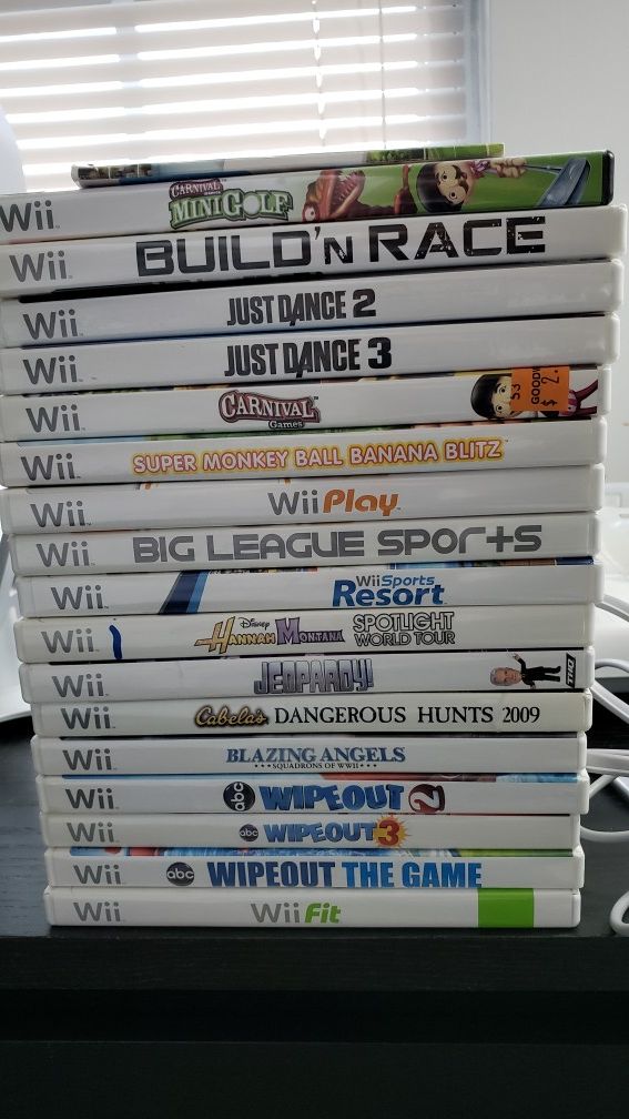 Wii console with games