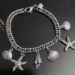 DeMarcus Alexan Steel Sea Charm Bracelet 