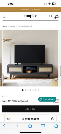 Tv Stand 59” Black New In Box