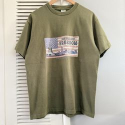 Vintage STUSSY 9/11 New York Twin Towers Defend Our Freedom Commemorative T-shirt RARE