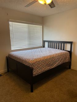 Dark Wood King Bed Frame