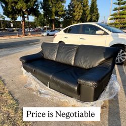 Leather Sofa / Bed