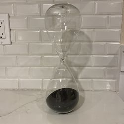 Decorative hourglass, Clear Glass - Dark Gray/black