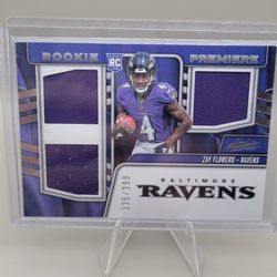 2023 Absolute Zay Flowers Triple Patch/399 Rookie Card 