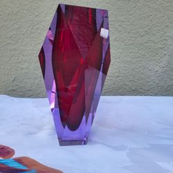 MOSER Gema Alexandrite Rose Underlaid Vase 25,5 Cm