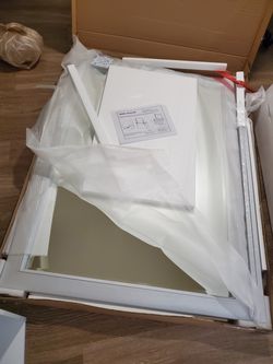 High End Dresser Mirror, Metallic Grey