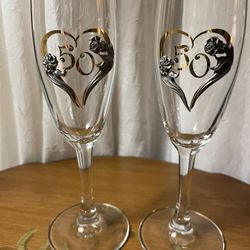 50th Wedding Anniversary Toasting Glasses