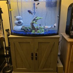 36 Gallon Bow Fish Tank & Stand 