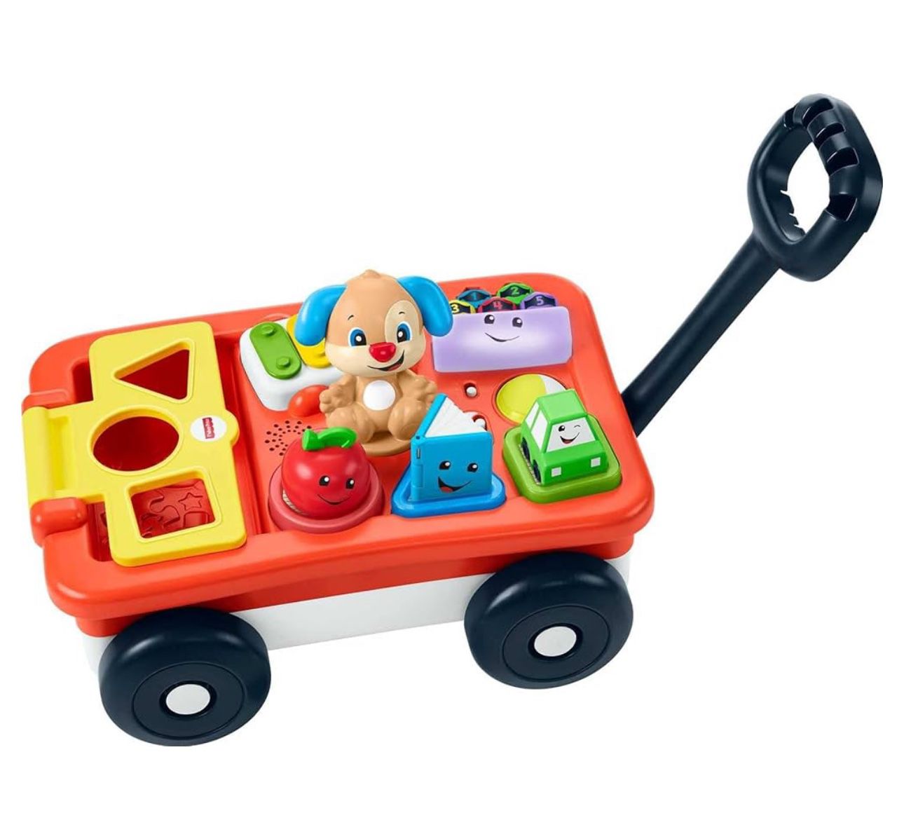 Fisher-Price Baby & Toddler Toy Laugh & Learn Pull & Play Learning Wagon Musical Pull-Along with Activities for Infants Ages 6+ Months​
