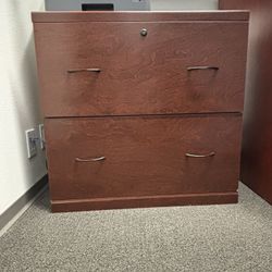 Small Brown File Cabinet