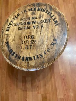 Whiskey barrel side table