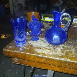 Three Blue Glass 