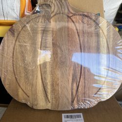 New Acacia Wood Pumpkin Charcuterie & Cutting Board