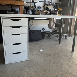 NEED GONE! IKEA Alex 5 Drawers and Lagkapten Tabletop, Desk | Located in La Puente