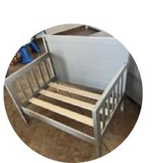 Dog Bed Like New Wooden Gray 