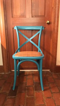 Peacock Blue Farmhouse Accent Chair