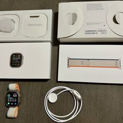 Apple Watch Ultra 2 49mm Titanium Case with Trail Loop - Orange Beige, S M (GPS 