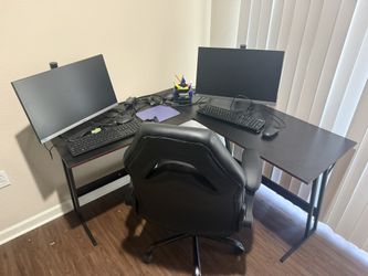 Computer table, chair