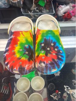 Tie-dye crocs