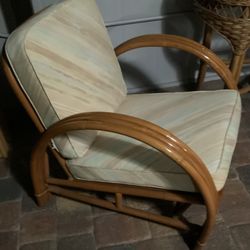 Mcm 1940 Pretzel Rattan Chair 