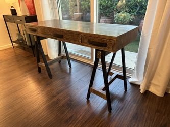 Beautiful Wood And Iron Desk $99