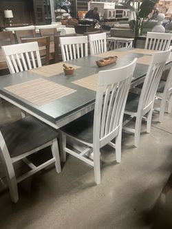 Beautiful Imported Wood Dining Set – Table + 8 Chairs – Like New
