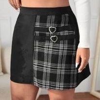 SheIn Plus Plaid Print Skirt 