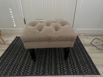 Taupe Velvet Suede Ottoman