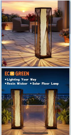 1 pc of Solar Floor Lamp - 29.53" Outdoor Solar Lights, Warm Glow, 8H Auto-On, Waterproof for Garden & Patio (Dark Brown)