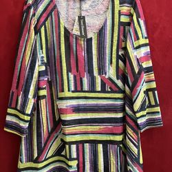 TRAVEL ELEMENTS TOP LONG SLEEVE BLOUSE XL Lightweight ~ Made In USA ~ $98 !! 