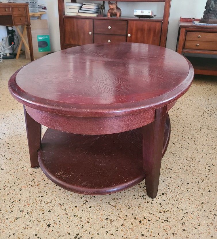 Oval wooden table