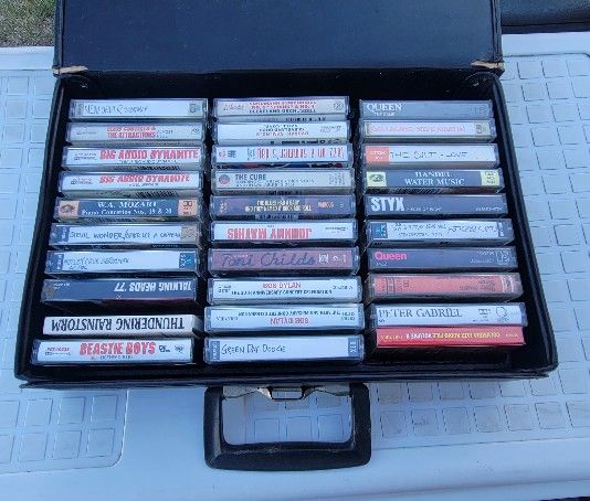 Bundle Collection Of 80s/90s Cassettes With 30 Space Briefcase