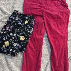 Charter Club Lexington Straight Corduroy Pants 18 Hot Pink