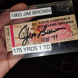 Jim Brown Autograph Signed NFL Ticket Cleveland Browns 