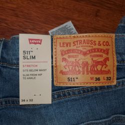 Brand New Levi's  511 Slim Stretch W36 L32