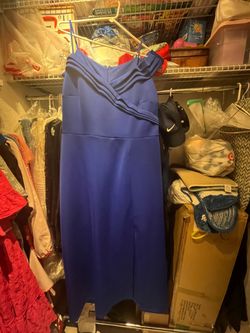 Royal Blue One-Shoulder Midi Dress
