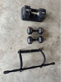 Dumbbells and pull-up bar